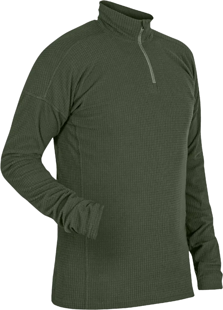 Mens Hiking Technical Baselayer In Moss Green Angled