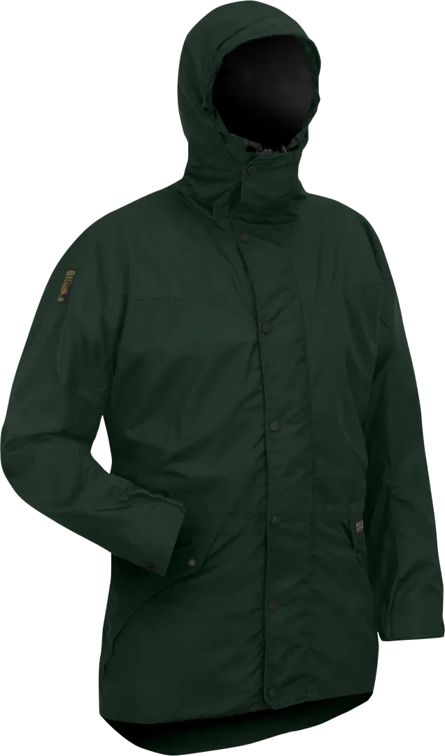 Mens Waterproof Walking Jacket In Forest Green Angled