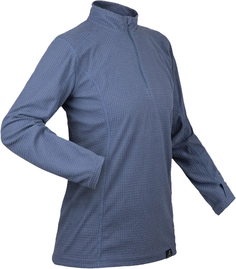 Womens Grid Technic Indigo Technical Fleece Baselayer Angled