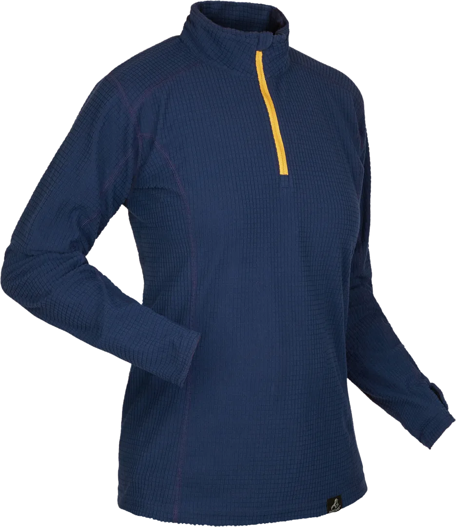 Womens Grid Technic Midnight Gold Technical Fleece Baselayer Angled
