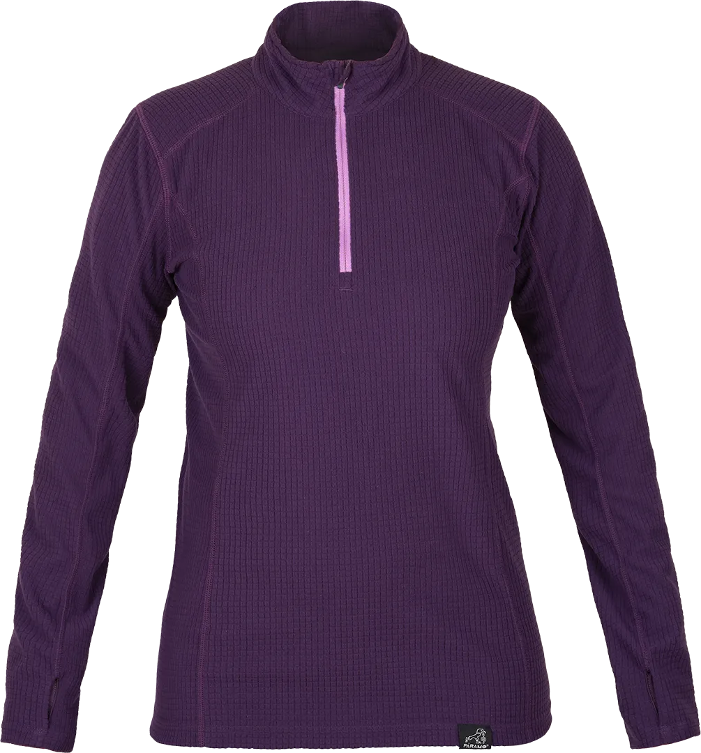 Womens Base Layer Fleece For Outdoor Activities Paramo Grid Technical Fleece Elderberry Front