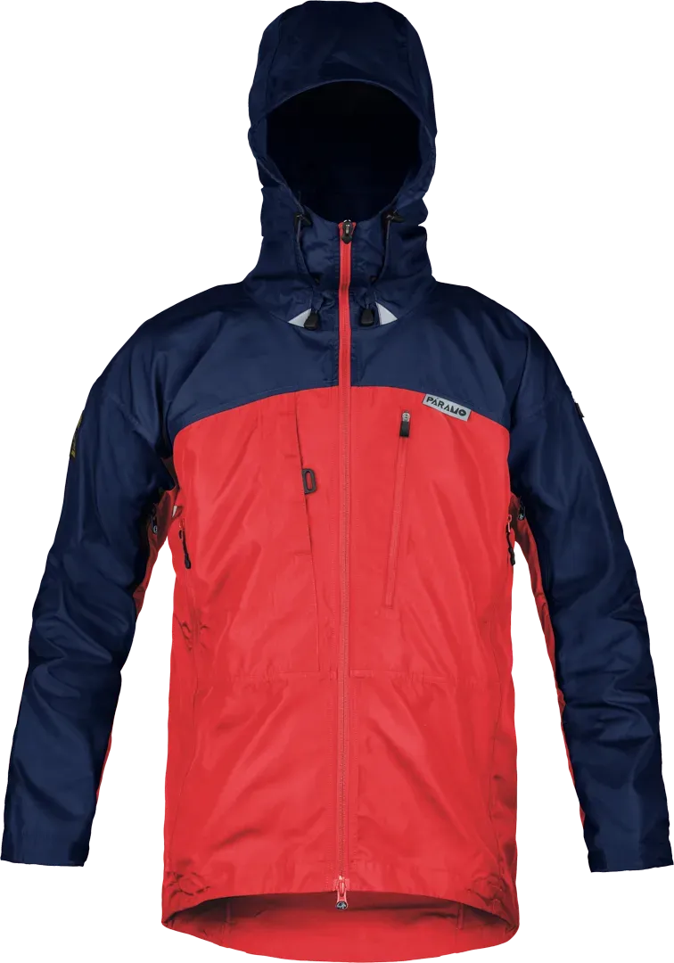 Mens Windproof Hiking Jacket In Fire And Midnight Front