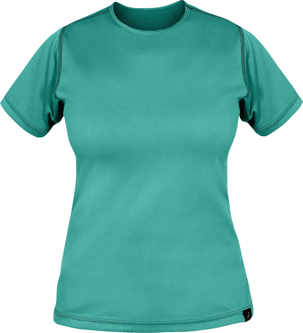 Womens Cambia Short Sleeve T Shirt Adriatic Womens Running Baselayer Front