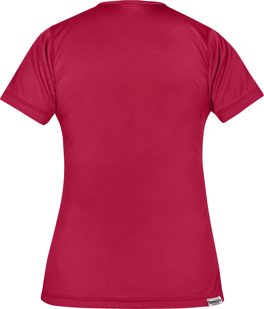 Womens Cambia Short Sleeve T Shirt Carmine Womens Running Baselayer Back
