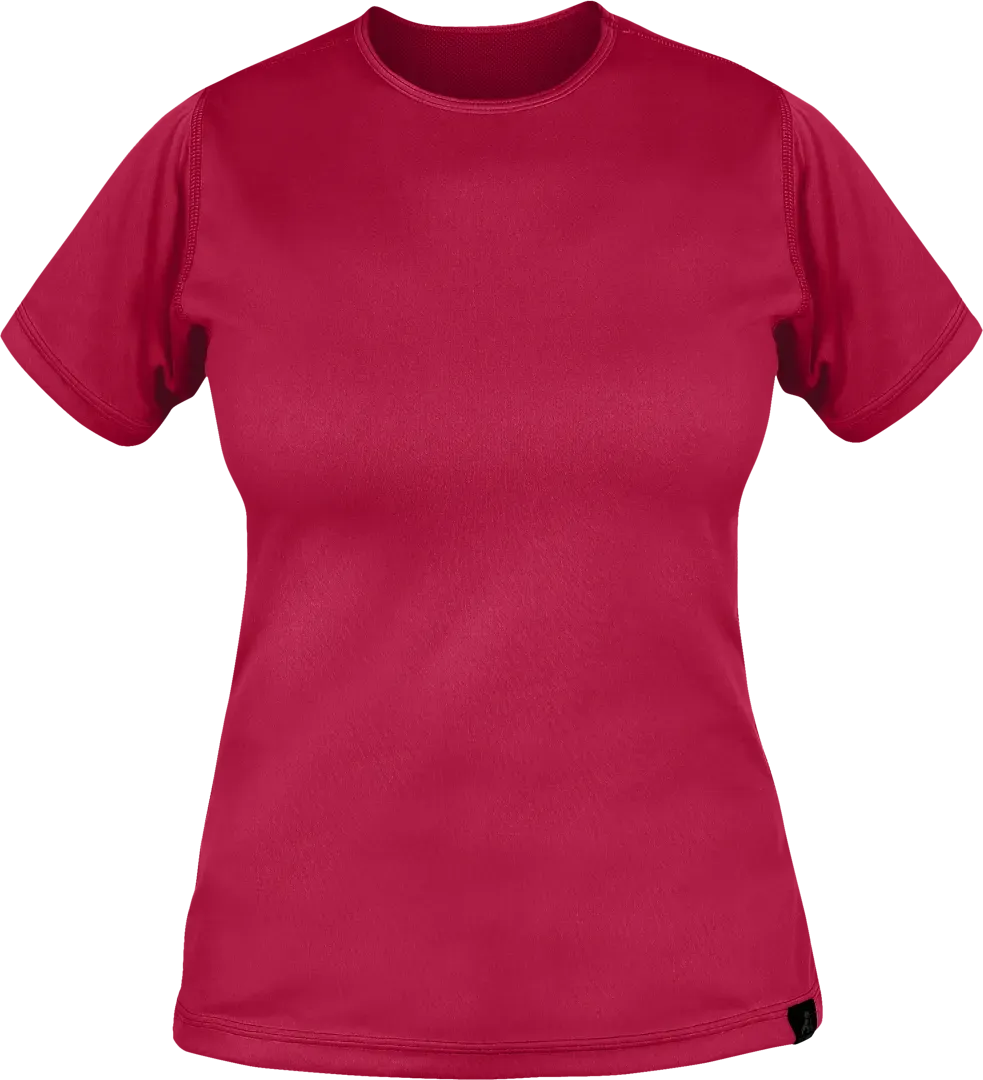 Womens Cambia Short Sleeve T Shirt Carmine Womens Running Baselayer Front